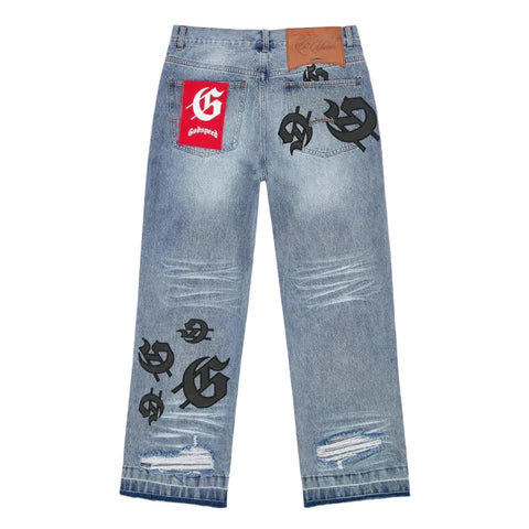 Godspeed Scattered GS Logo Blue Jeans