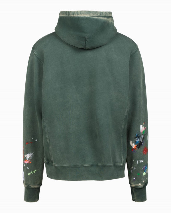 Gallery Dept. Center Logo Paint Hoodie Green