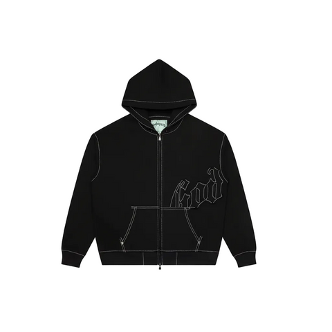 Godspeed Stitched Black Zip Up
