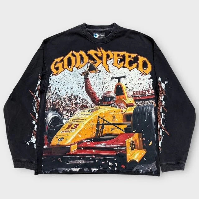 Godspeed F1 Finishline Black L/S Tee