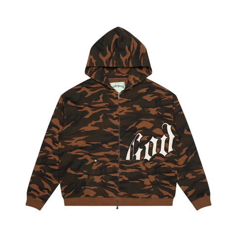 Godspeed OG Logo Brown Camo Zip Up