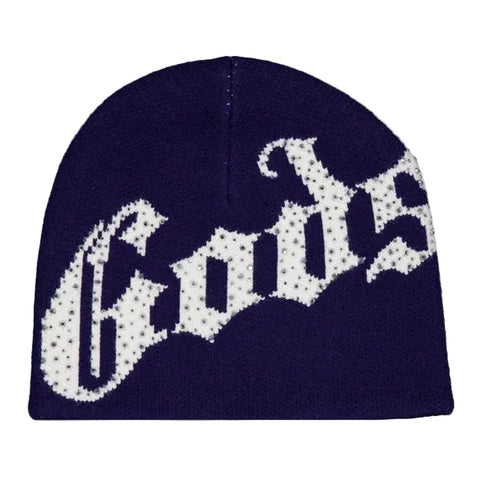Godspeed OG Logo Navy/White Studded Beanie