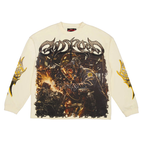 Godspeed Steel Sharpens Steel Bone L/S Tee