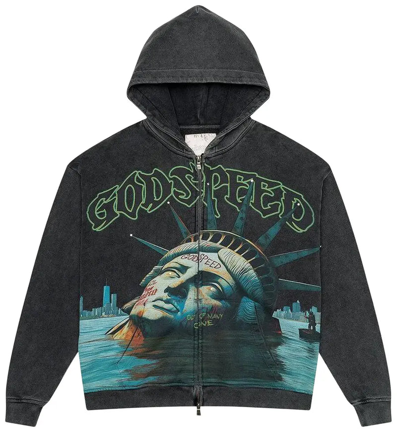 Godspeed Sunken Liberty Navy Zip Up
