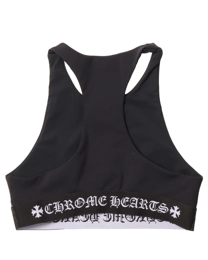 Chrome Hearts Black Sports Bra