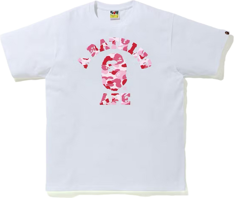 Bape ABC Pink Camo College White Tee