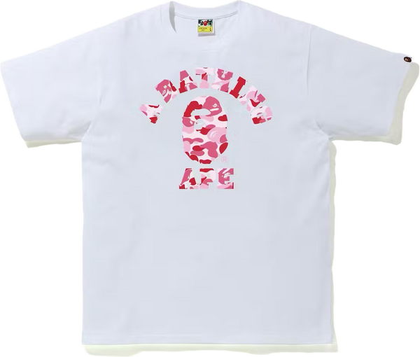 Bape ABC Pink Camo College White Tee