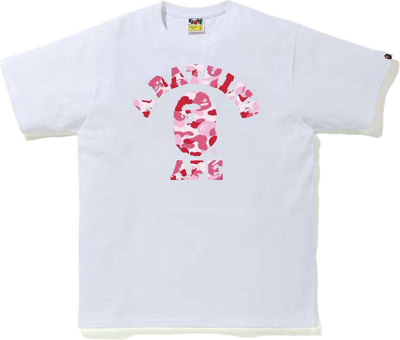 Bape ABC Pink Camo College White Tee