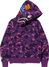 Bape Purple Camo Shark Full Zip