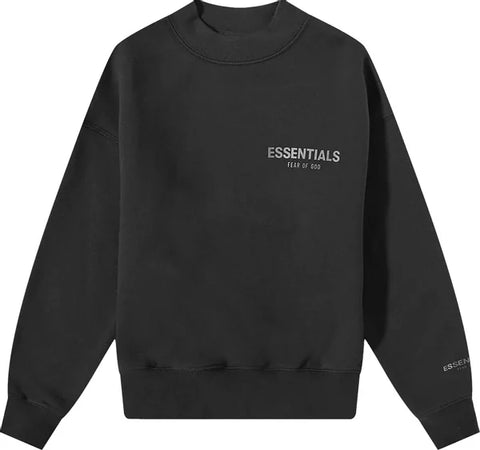 Essentials Kids Black Crewneck