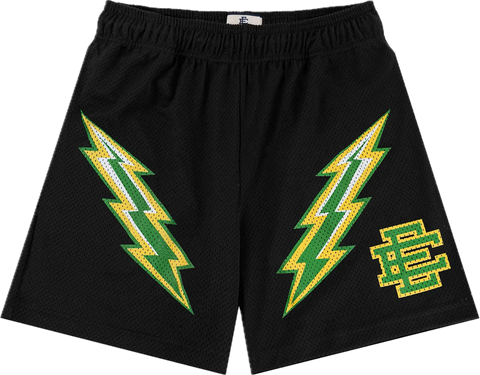 Eric Emanuel Black/Green Bolt Shorts