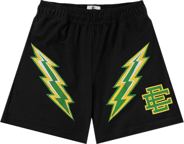 Eric Emanuel Black/Green Bolt Shorts