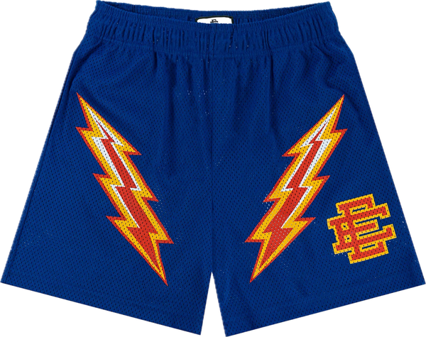 Eric Emanuel Dark Blue/Red Bolt Shorts