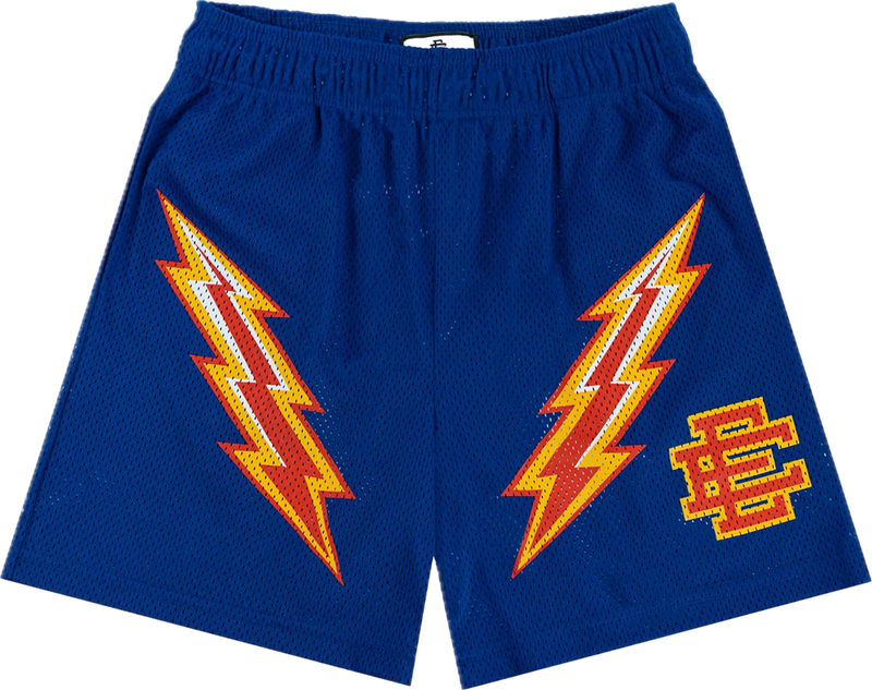 Eric Emanuel Dark Blue/Red Bolt Shorts