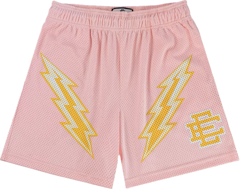 Eric Emanuel Rose Quartz/Yellow Bolt Shorts