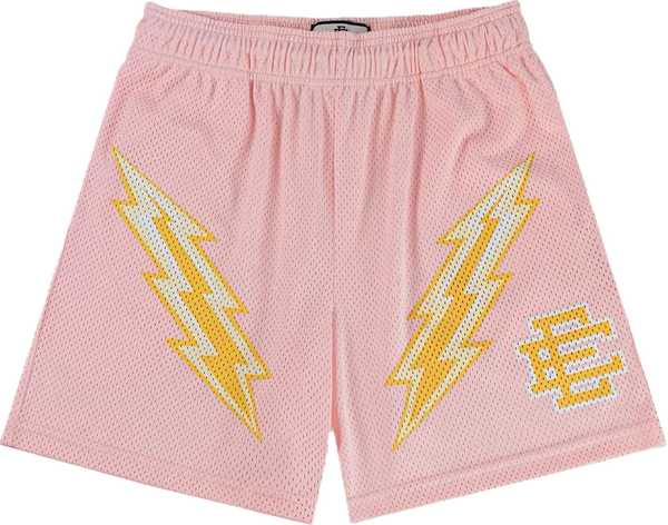 Eric Emanuel Rose Quartz/Yellow Bolt Shorts