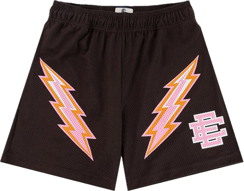 Eric Emanuel Dark Brown/Pink Bolt Shorts