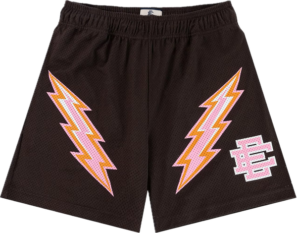 Eric Emanuel Dark Brown/Pink Bolt Shorts