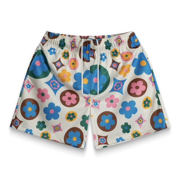 Bravest Studios Cream Multi Flower Shorts