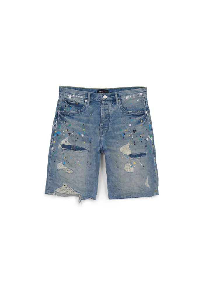 Purple P021 Light Indigo Paint Repair Shorts