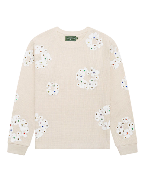 Denim Tears Rhinestone Cotton Wreath Oatmeal Thermal