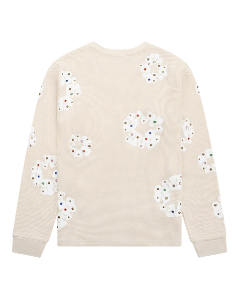 Denim Tears Rhinestone Cotton Wreath Oatmeal Thermal