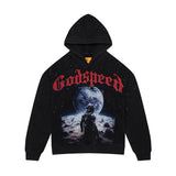 Godspeed No Looking Back Red Black Hoodie