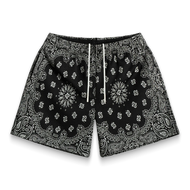 Bravest Studios Black Two Tone Paisley Shorts