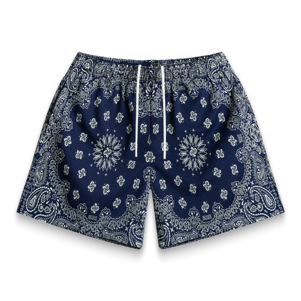 Bravest Studios Navy Two Tone Paisley Shorts