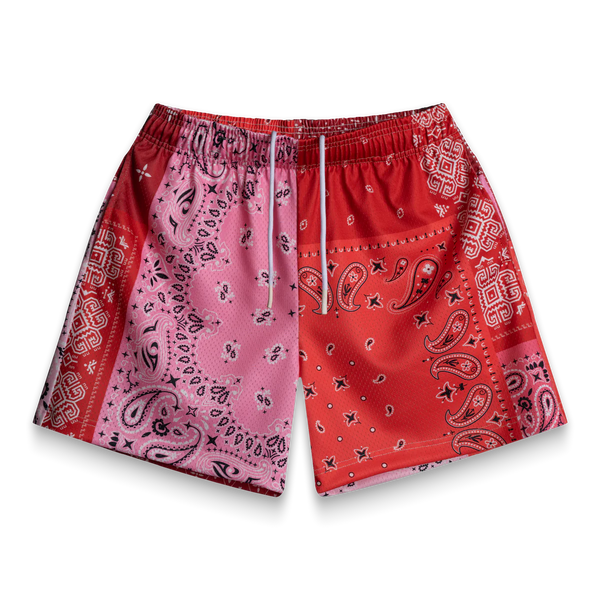 Bravest Studios Red Patchwork Paisley Shorts