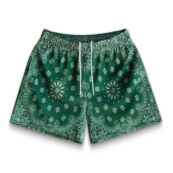 Bravest Studios Green Paisley Shorts