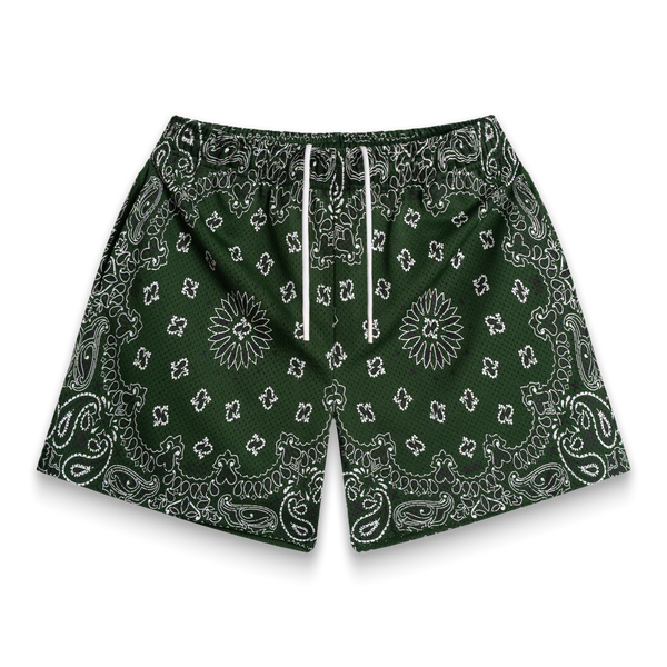 Bravest Studios Green Two Tone Paisley Shorts