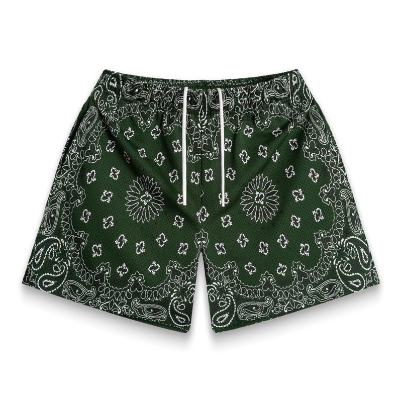 Bravest Studios Green Two Tone Paisley Shorts