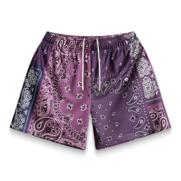 Bravest Studios Purple Patchwork Paisley Shorts