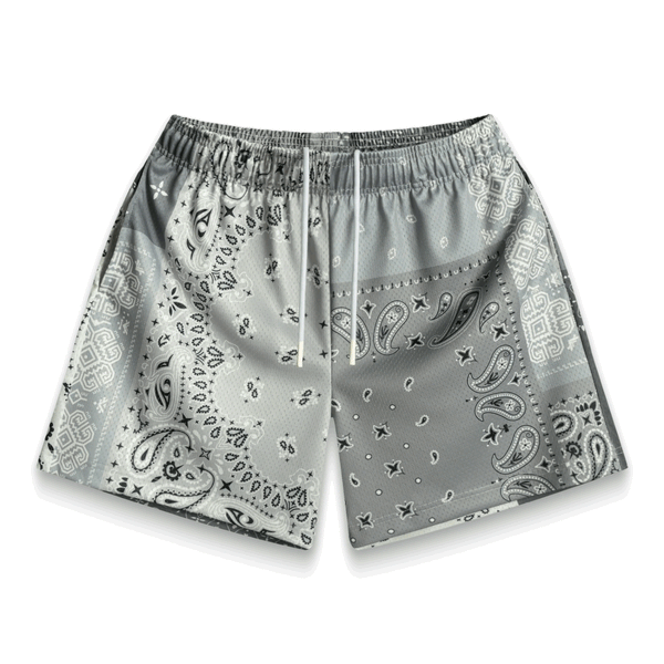 Bravest Studios Grey Patchwork Paisley Shorts