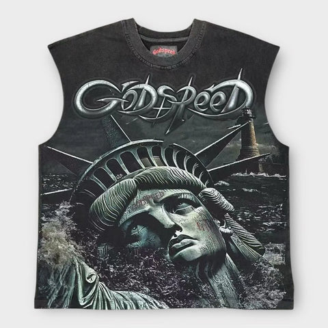 Godspeed Sunken Liberty 2 Black Sleeveless Tee
