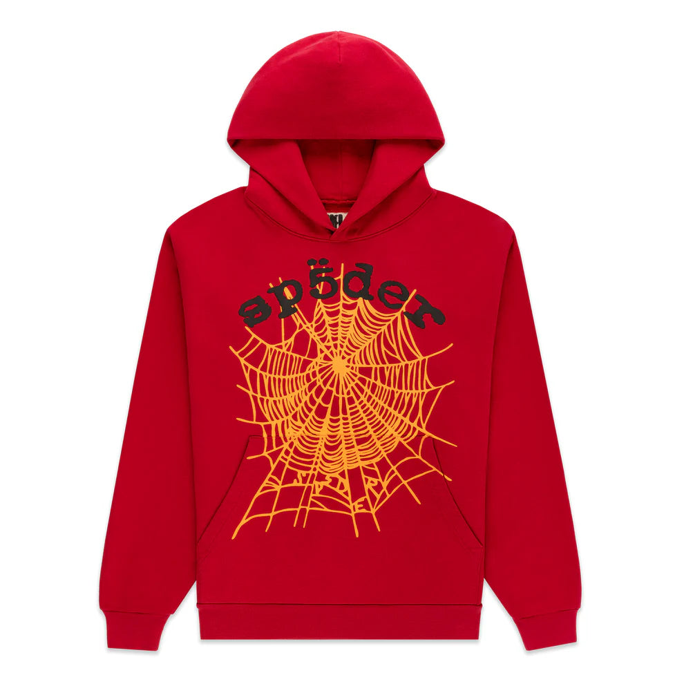 Sp5der Red Orange OG Web V2 Hoodie – Courtside Kicks