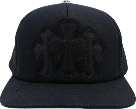 Chrome Hearts Cemetery Black Leather Trucker