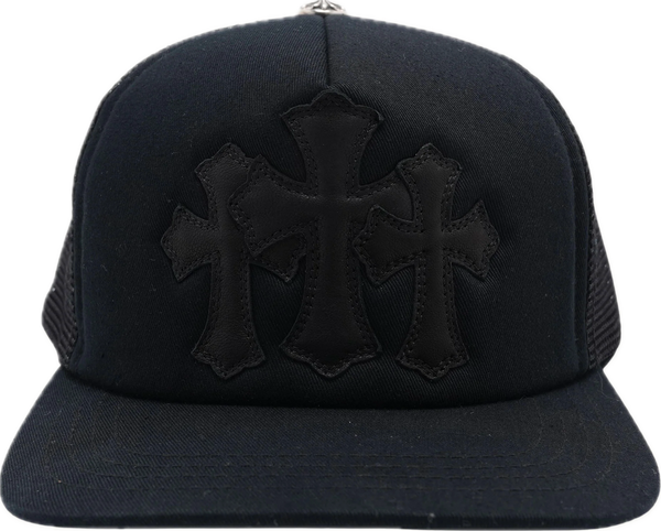 Chrome Hearts Cemetery Black Leather Trucker