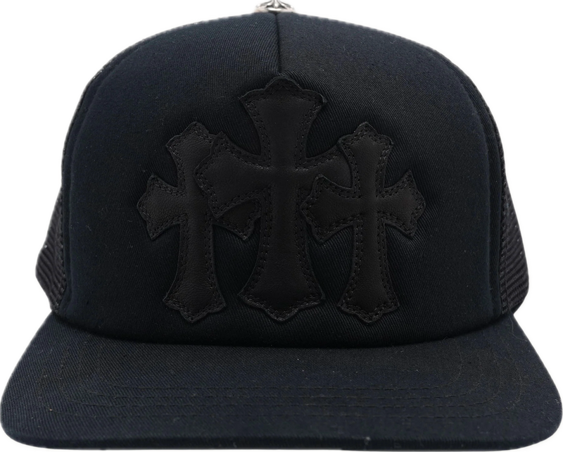 Chrome Hearts Cemetery Black Leather Trucker