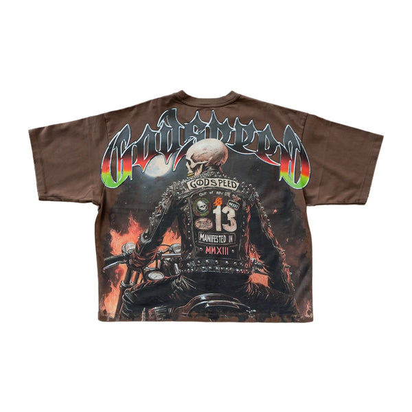 Godspeed Biker Nation Mocha Tee