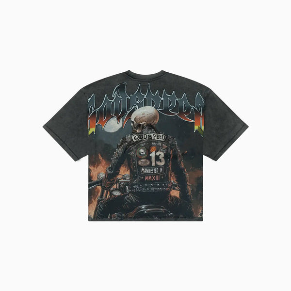 Godspeed Biker Nation Grey Tee