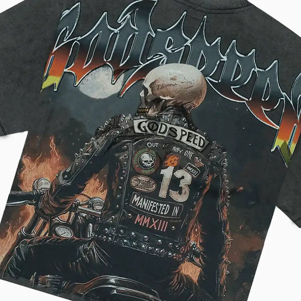 Godspeed Biker Nation Grey Tee