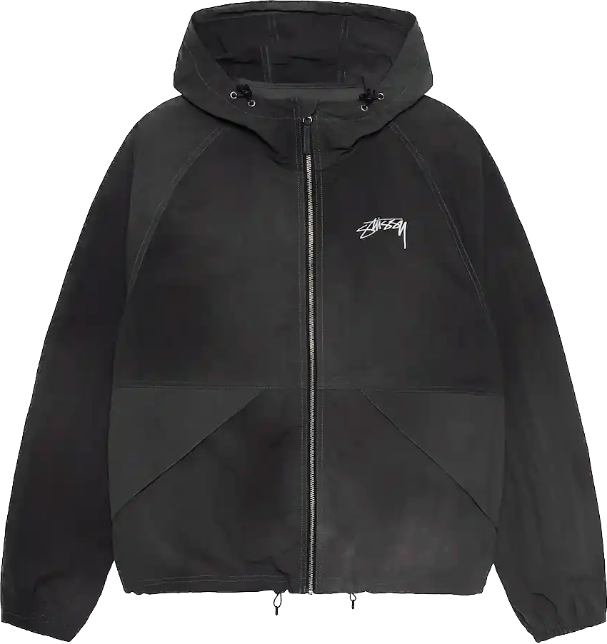 Stussy Wave Dye Beach Shell Black Jacket – Courtside Kicks Stussy Wave Dye Beach Shell Black Jacket – Courtside Kicks