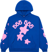 Sp5der Beluga Blue Pink Hoodie