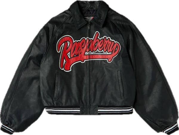 GV Gallery Raspberry Varsity Leather Jacket