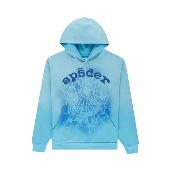 Sp5der OG Web V2 Spray Light Blue Hoodie