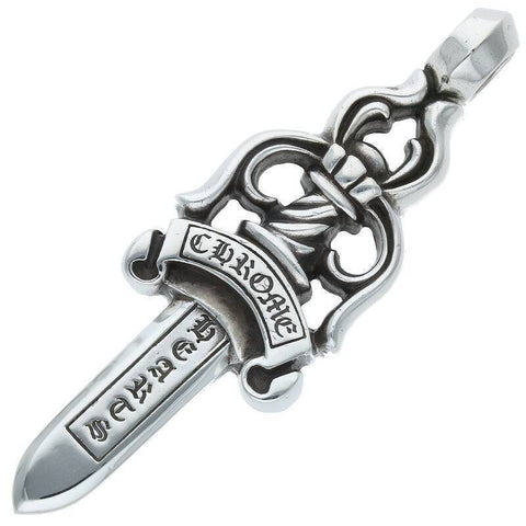 Chrome Hearts Silver Double Dagger Pendant