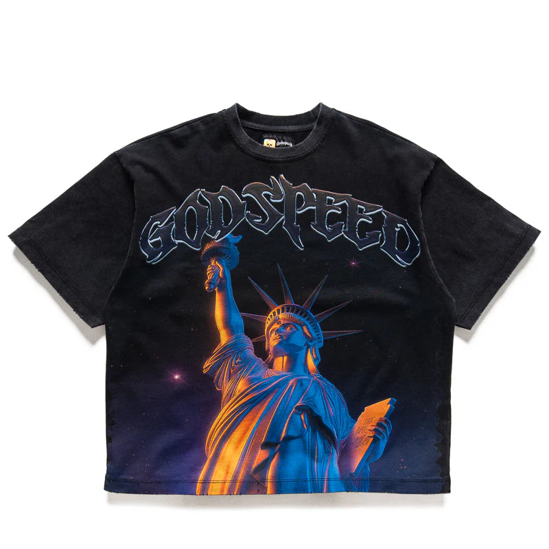 Godspeed Purple City Black Tee