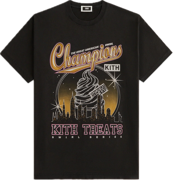 Kith Treats Champion Vintage Black Tee